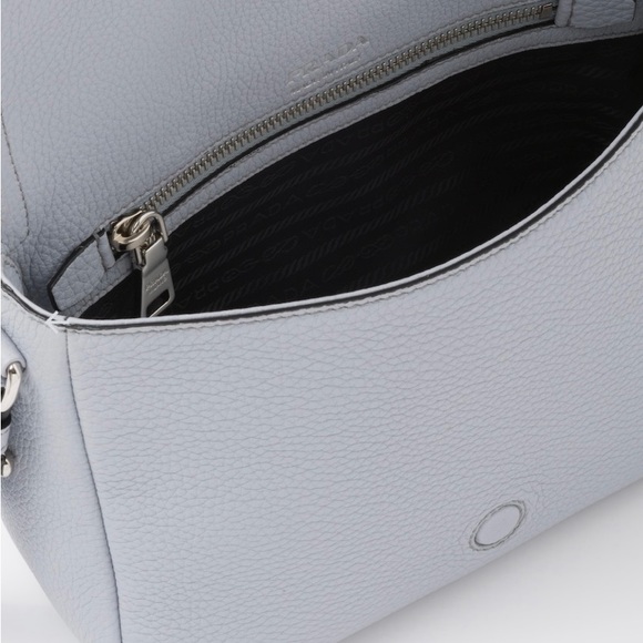 PRADA NEW WOMENS CROSSBODY HANDBAG BAG GENUINE LEATHER FLAP CORNFLOWER  MED - Picture 5 of 9